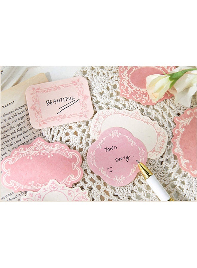 واي جيه مجموعة أوراق سكرابوكينغ قديمة الطراز بعدد 30 قطعة بحواف دانتيل وردية، مجموعة أدوات كتابة منقوشة بالزهور، أوراق كتابة زخرفية جمالية، مواد حرفية عتيقة لصناعة البطاقات، السكرابوكينغ والهدايا اليدوية، البطاقات التحية - Image 5